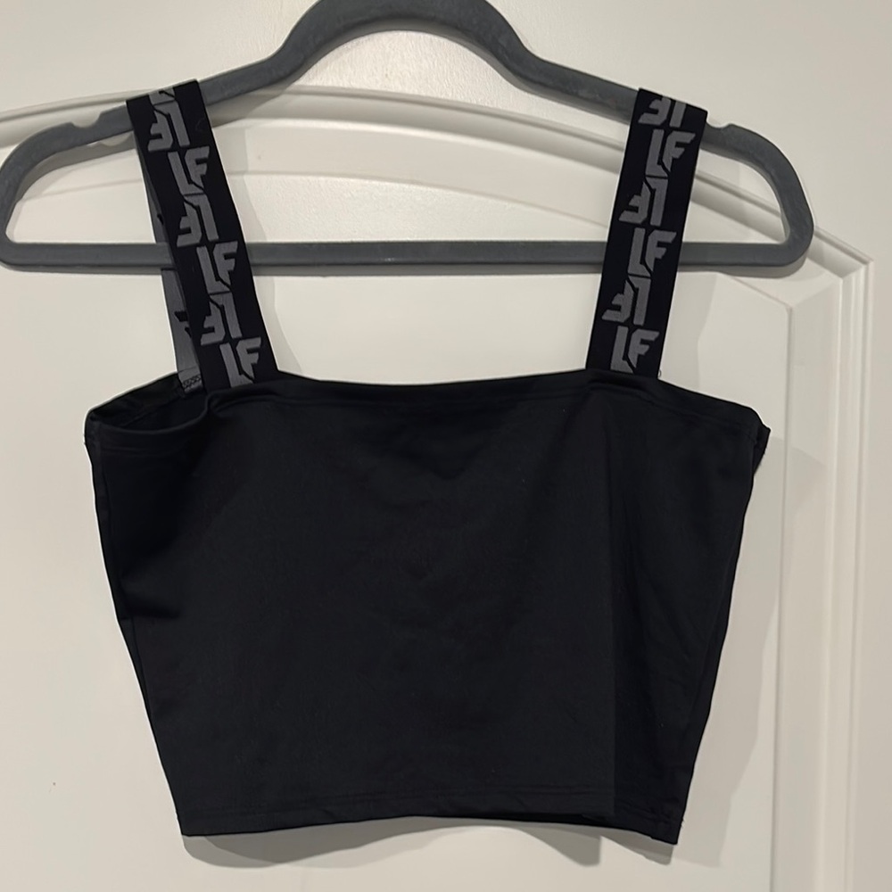 LF Black Fitted Bustier Crop Tank Top
